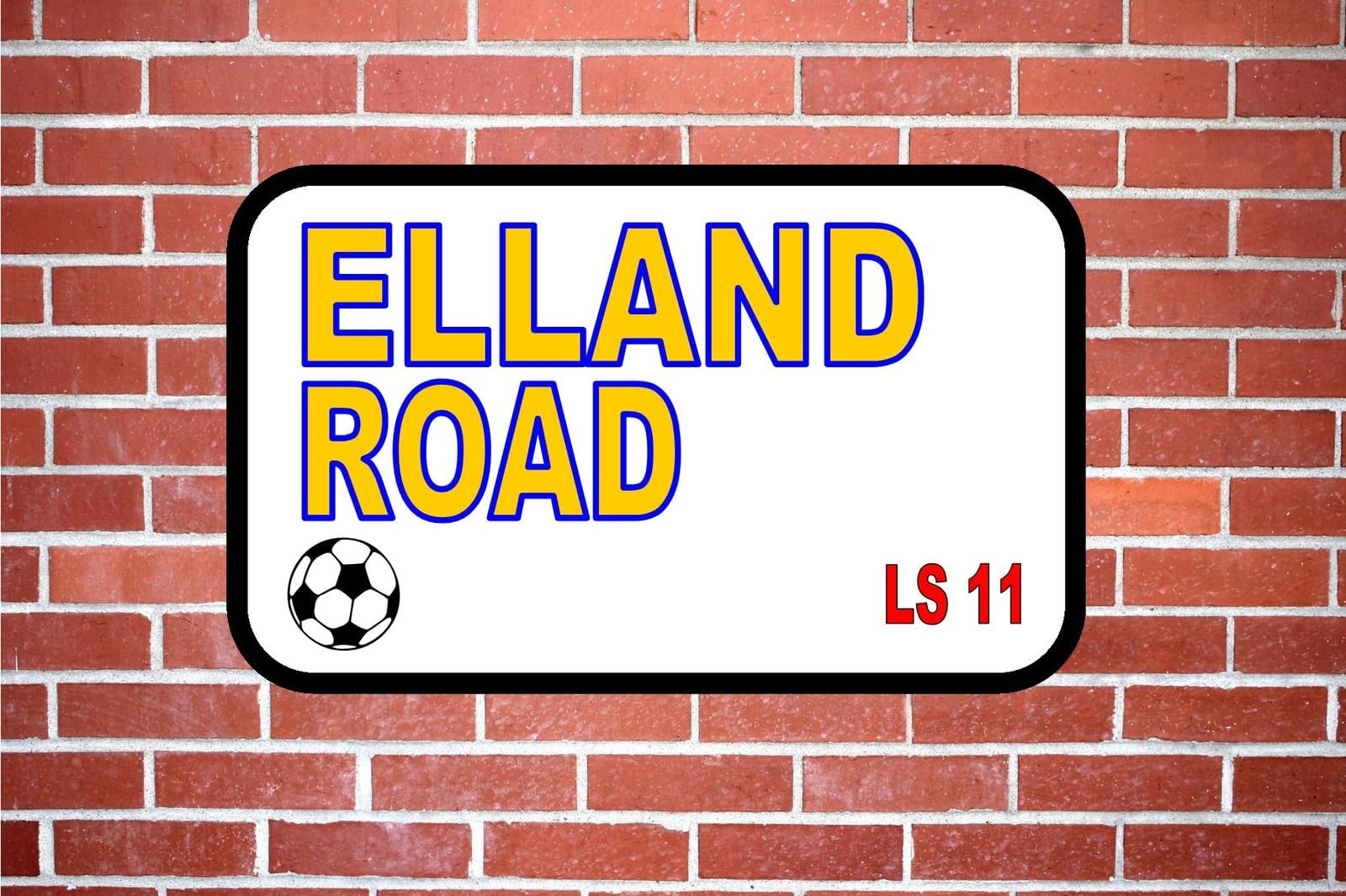 Yelacecca Leeds Elland Roadmetal Door Sign Decoration Props Plaque 8X12 Inch