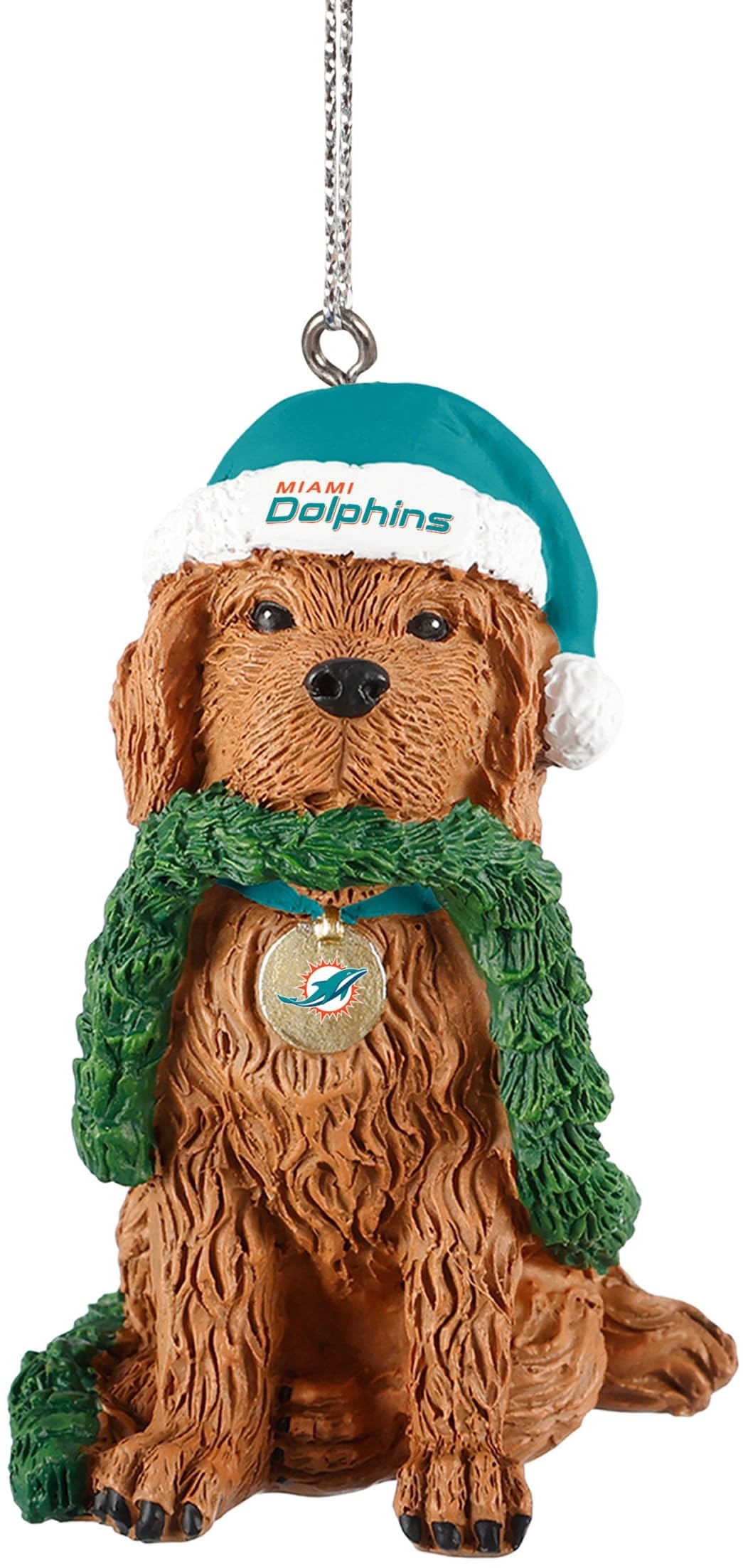 Foco Multi Color Miami Dolphins Dog Holiday Ornament