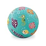 Crocodile Creek Playground Ball - Durable Rubber Ball for Kids Ages 3 and Up - Bouncy Inflatable Ball for Kickball, Indoor Games, and Outdoor Sports - PVC-Free - Teal Fish - 7-inch Diameter