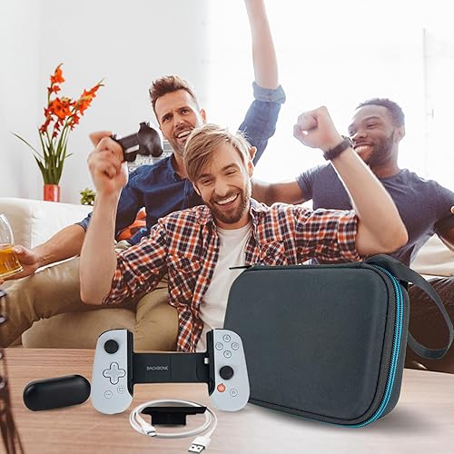 Miniatura 7 de XINGFUDAO Funda rígida compatible con Backbone One Mobile Gaming Controller para iPhone, Backbone One con bolsillo de malla para cable USB, bolsa