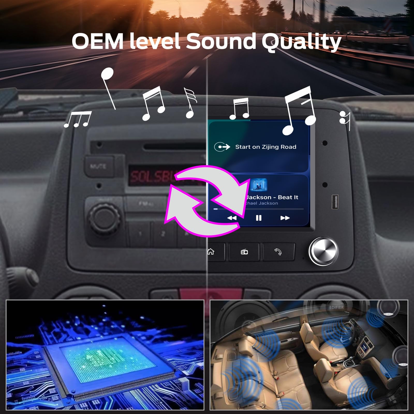 Autoradio Linux per Fiat Panda 169 2003-2012 con CarPlay Wireless e Android Auto, avvio in 2 secondi, comandi fisici tramite manopola, audio di livello OEM, Porta ISO Plug & Play