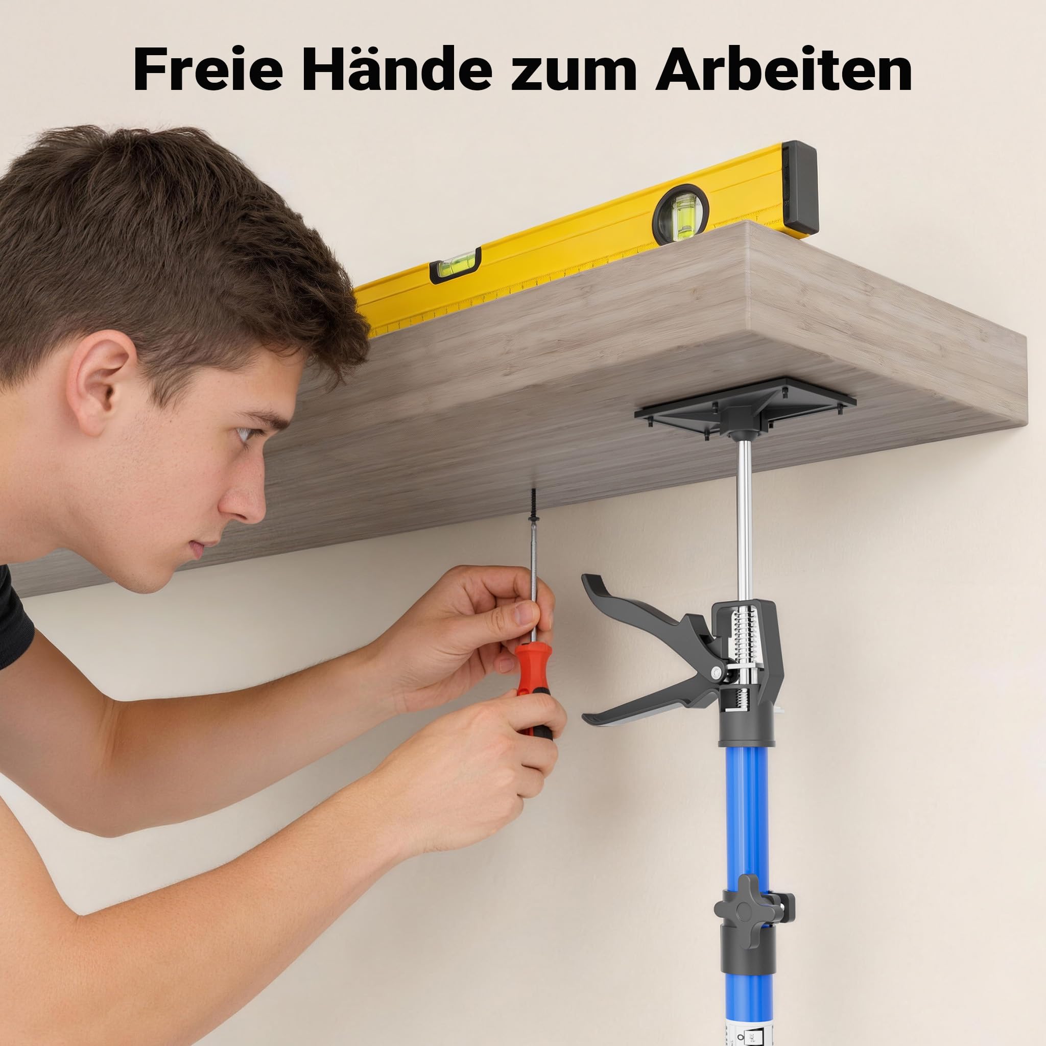 Wiltec Zargenspanner 3er Set, stufenlos 51-113,05 cm mit max. 30 kg Tragkraft, Türzargenspanner mit neigbaren Druckplatten, Montagestütze für Türrahmen, Türzargen