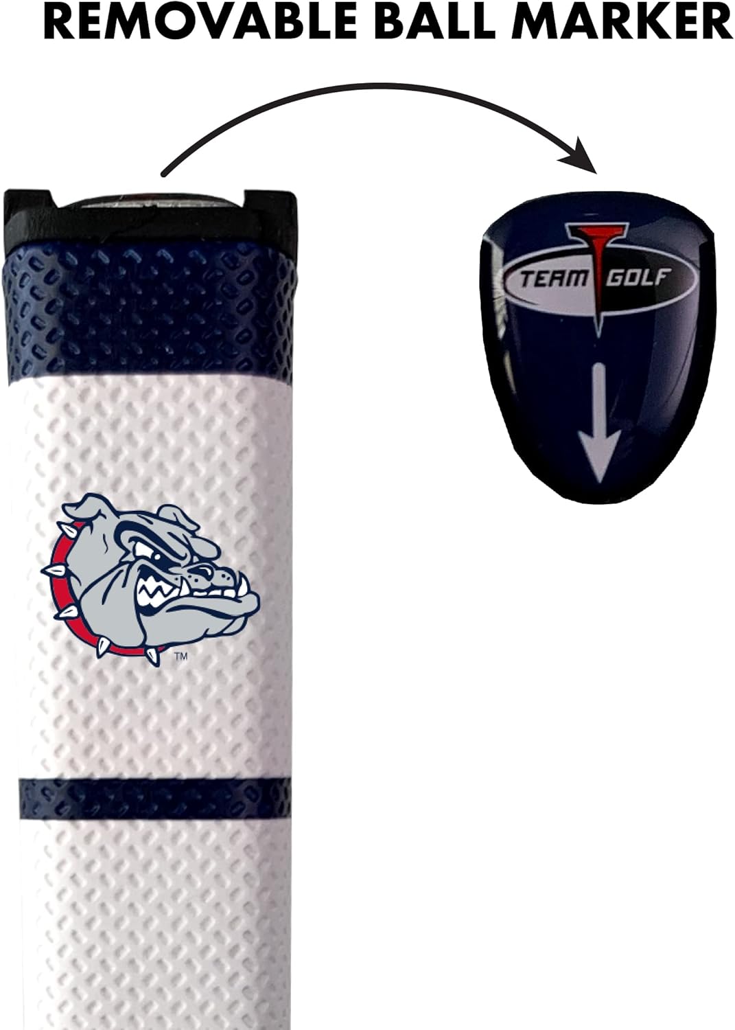 Team Golf NCAA Golf Putter Grip (Multi Colored) with Removable Ball Marker, Durable Wide Grip & Easy to Control
