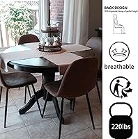 Vista 7 de Homy Casa Juego de 4 Sillas de Comedor, Estilo Moderno de Mediados de Siglo, Sillas Laterales de Comedor Sillas de Acento con Patas de Metal Negro