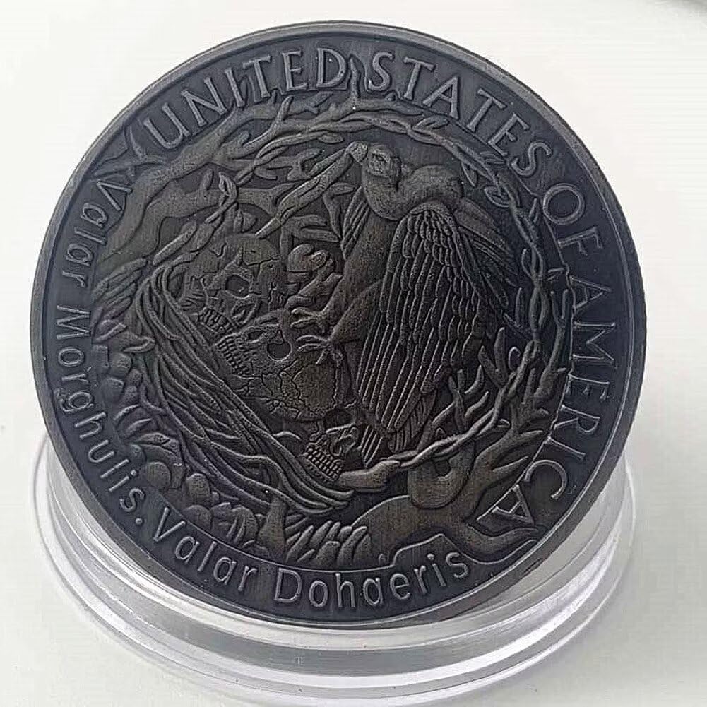 YIQILAFADA Valar Morghulis Valar Dohaeris Bóg bez twarzy człowiek śmierć wyzwanie moneta sztuka vintage punk moneta