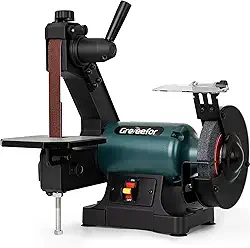 Lixadeira De Bancada De 6" E Lixadeira De Cinta De 1" X 30", Motor De Indução De 2,3A, Lixadeira De Bancada Para Fabricação De Facas, Afiação, Marcenaria E Metalurgia