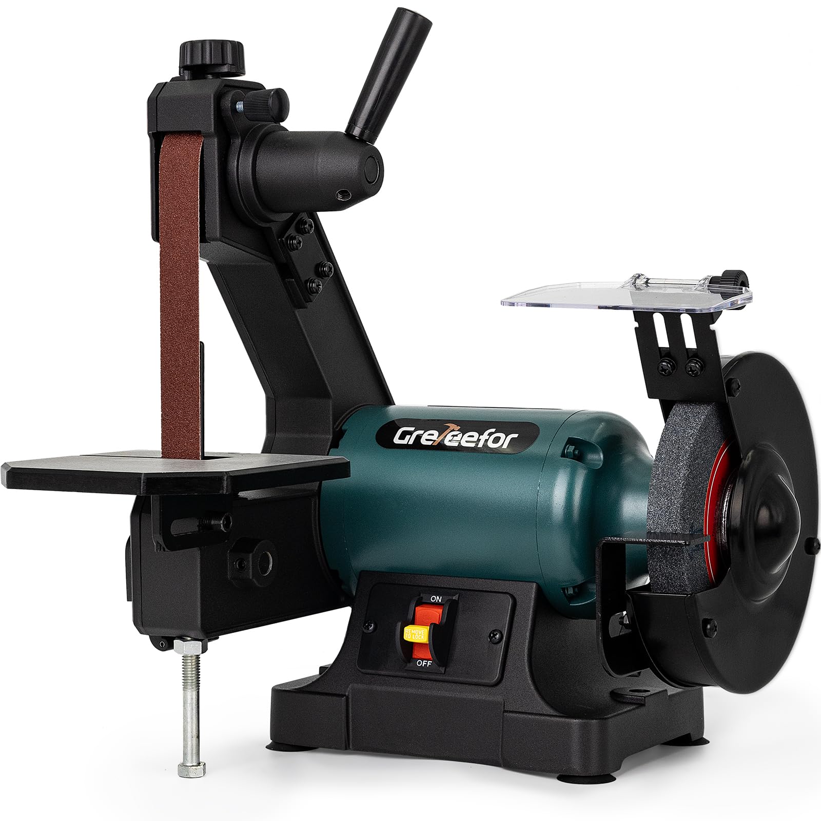 6" Bench Grinder & 1"x30" Belt Sander Combo, Bench Belt Sander & Grinder for Metalworking, Belt Grinder for Knife Making, sharpening