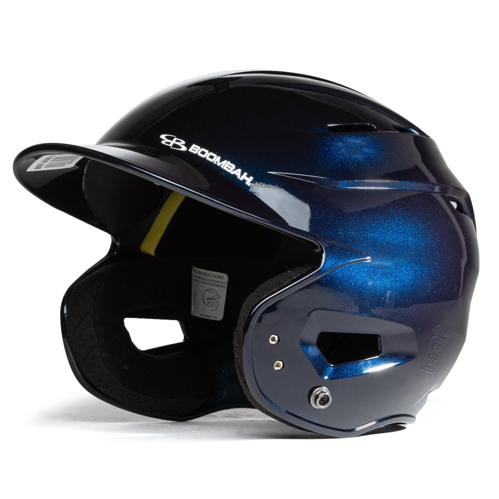 Boombah DEFCON Anodized Gloss Solid Batting Helmet Sleek Profile NOSCAE Navy - Size Senior 7
