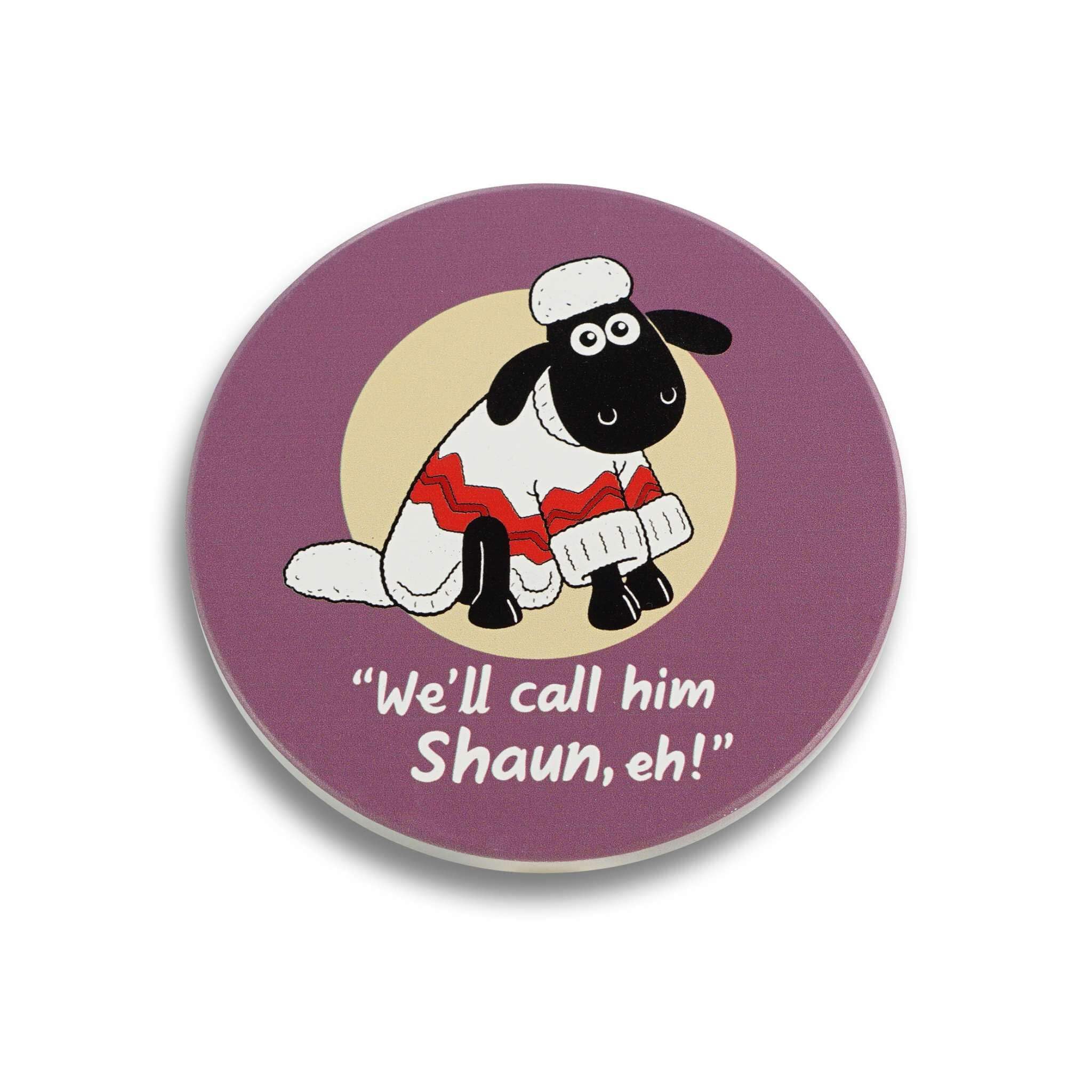 Half Moon Bay | Wallace & Gromit | Shaun the Sheep Single Ceramic Coaster | Round Drink Placemat with A Close Shave Quote | Official Aardman Merchandise | Novelty Collectible Gift