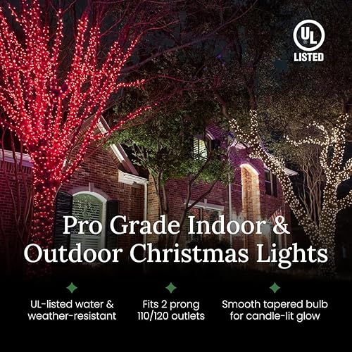 Miniatura 3 de Pro Christmas T5 - Luces LED navideñas  70 bombillas, 23.3 pies  Cadena de luces suaves de grado profesional para interiores y exteriores para