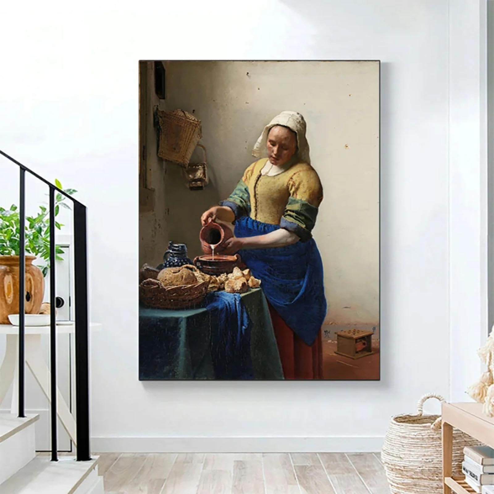 PLAYMATS Leinwandbild – Vermeer 'Dienstmagd Mit Milchkrug', 50x45 Cm