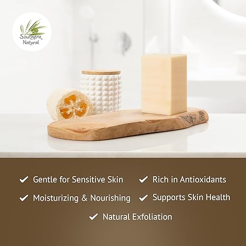 Miniatura 8 de Southern Natural Barra de jabón de leche de cabra  Lavanda, leche de avena y miel, romero y menta  Hecho a mano para pieles secas y sensibles  Jabón