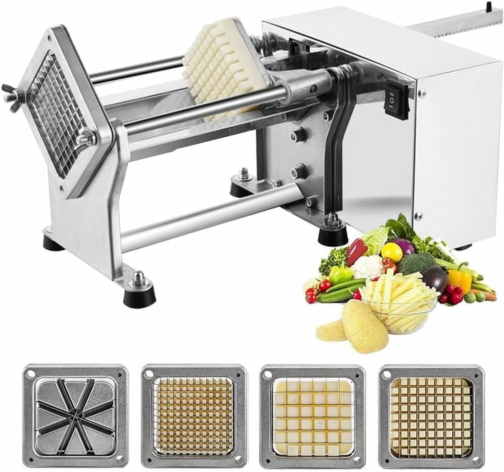 OLSKFUH Electric Potato Cutter With Stainless Steel Blades For Efficient French Fries And Chips Preparation,