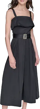 Karl Lagerfeld Women's Sleeveless Square-Neck Midi Dress