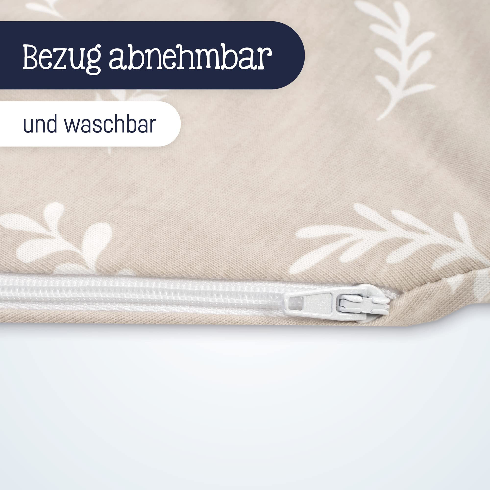 Julius Zöllner Jersey poduszka do karmienia ok. 190 cm | wypełnienie 42 litrowe mikrokulki EPS | Made in Germany | poszewka ze 100% bawełny jerseyu | Öko-Tex® Standard 100 | Twiggy