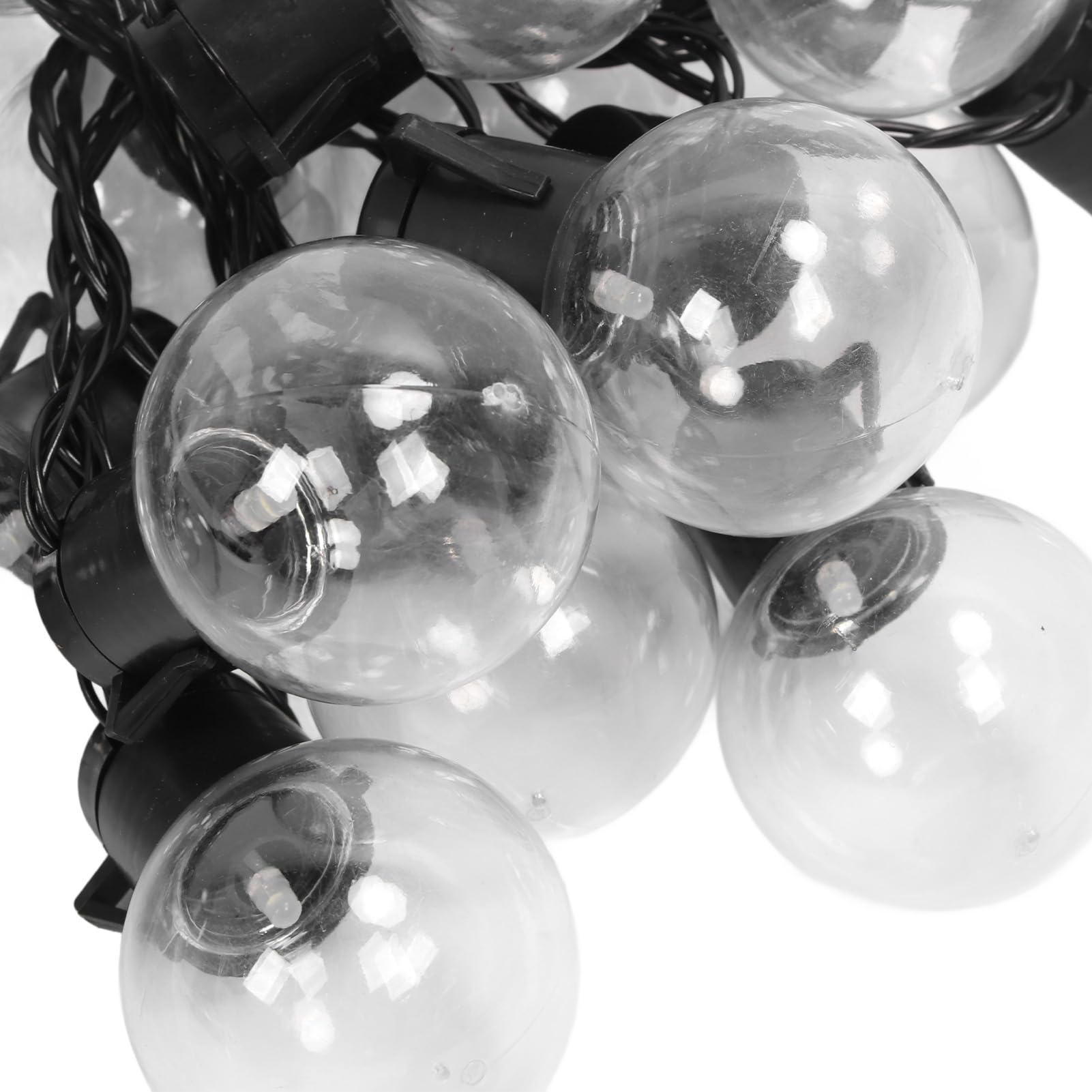 Domary 40 Luci Solari a Stringa LED Lampadine G50 Illuminazione da Esterno per Patio da 32,8 Piedi con Batteria 500 mAh Ricarica USB per la Decorazione del Giardino nel Cortile