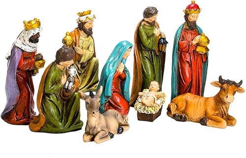 Kurt S. Adler Belén de mesa de resina de 4 a 5 pulgadas, juego de 9