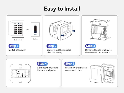 Miniatura 3 de vine Termostato para el hogar con pantalla táctil a color, termostato inteligente WiFi compatible con Alexa y Google Assistant, programable de 7