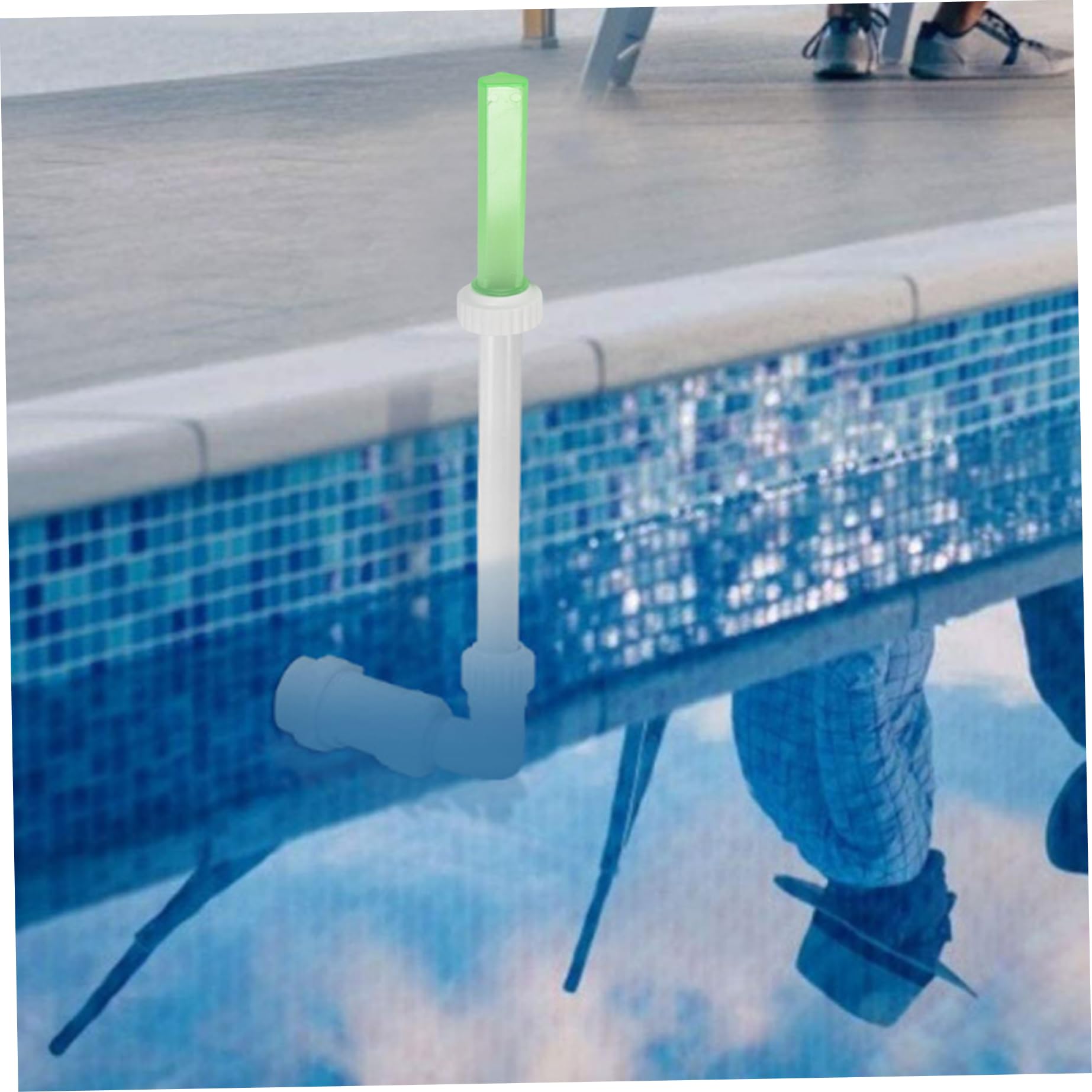 Fuente de Piscina con luz LED, Cascada para Piscinas enterradas sobre el Suelo, decoración de Fuente de rociadores de Cascada Ajustable, Adornos de jardín