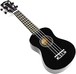 Martin Smith UK-222-BK Ukulele, Black | Soprano ukulele with gig bag for kids, adults and beginners, easy to tune with a bright traditional tone