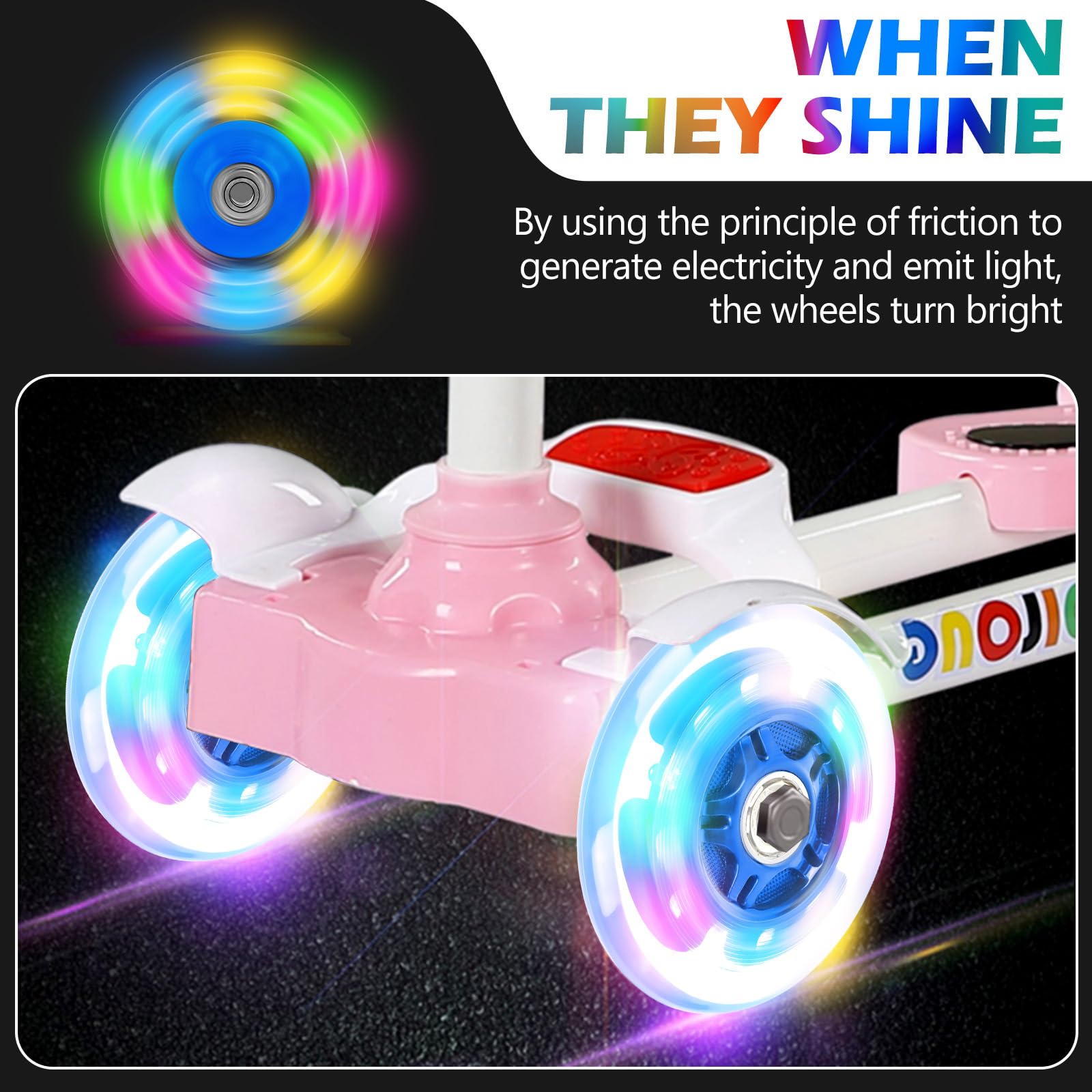 Ruote LED Per Stunt Scooter Da 100 Mm – 2 Paia Con Cuscinetti ABEC-9, Luci Blu Ad Attrito, PU Antiusura Per Trick E Guida Notturna