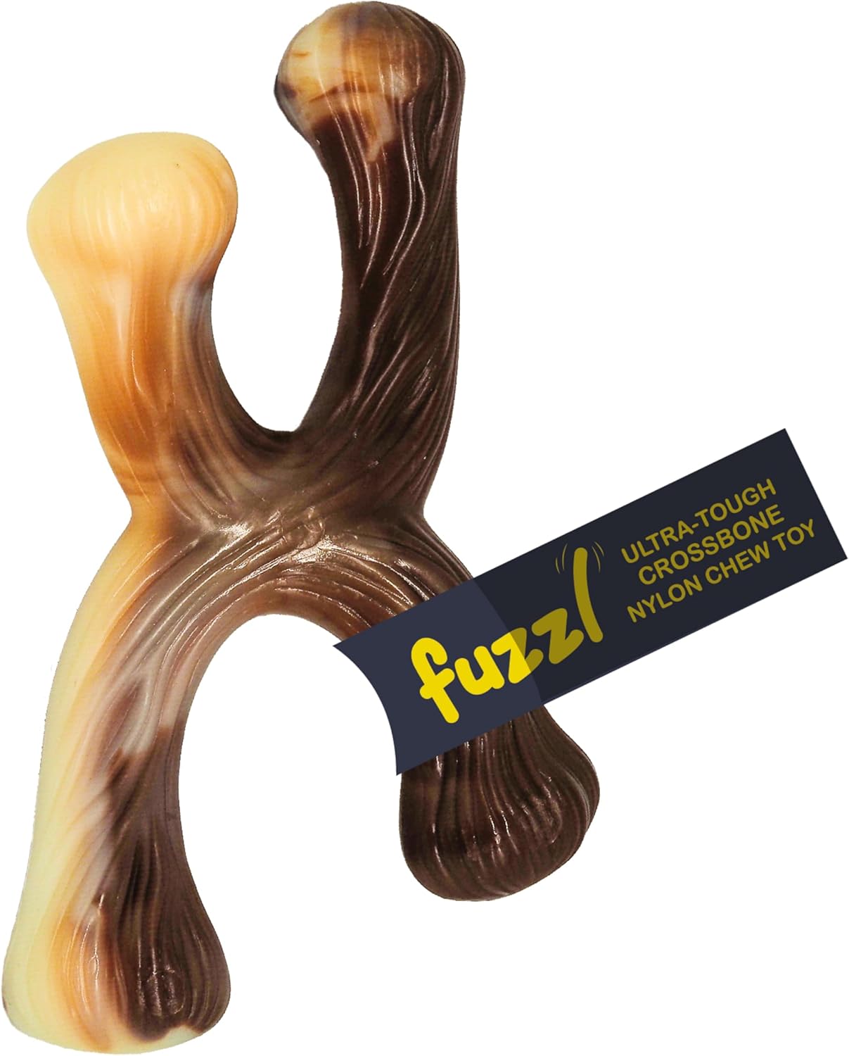 Fuzzl Ultra Tough Nylon Dog Chew Toy Beef Flavour Crossbone Tough Dog