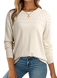 Women&apos;s Casual Long Sleeve Wool Hollow Out Sweaters for Women 2025 Trendy Lightweight Crochet Pullover Tops