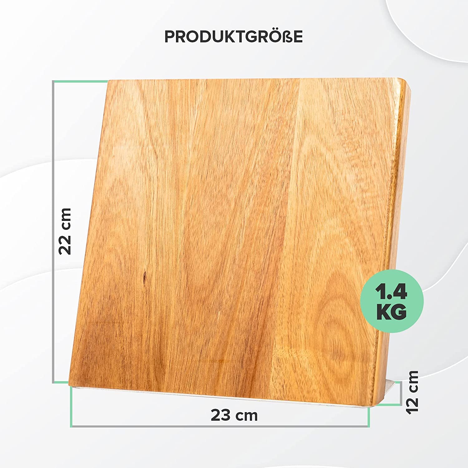 Portacoltelli Magnetico Coninx Quin | Ceppo Coltelli Magnetico 22x23cm | Ceppo Coltelli da Cucina Vuoto | Porta Coltelli | Organizzazione Cucina | Blocco Coltelli Modello Universale in Acacia