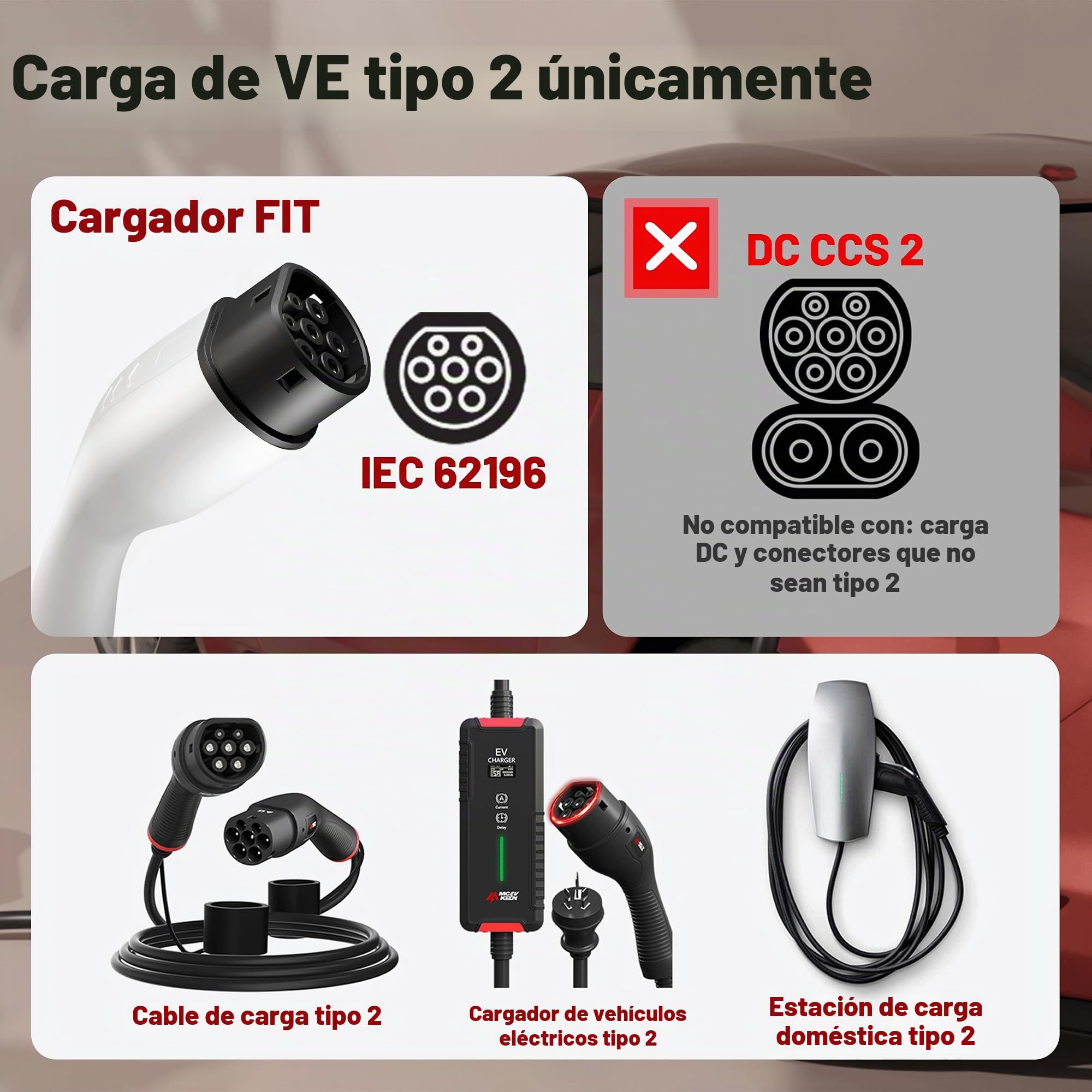 Extensión para Cable de Carga Tipo 2 de Vehículo Eléctrico – 7 kW, 32 A, Monofásico, 8 m, con Bloqueo de Conector, Compatible con Coches Híbridos y Eléctricos, Norma IEC 62196-2