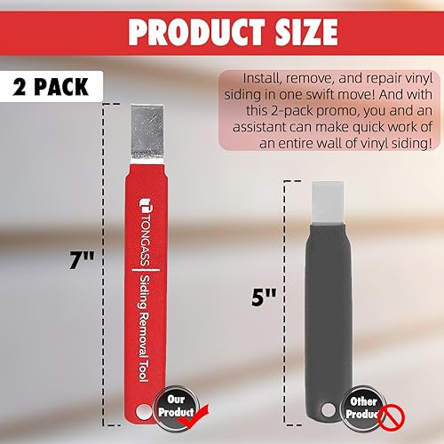 Vista 2 de TonGass (2 unidades, 7 pulgadas) Herramienta de extracción de revestimiento de vinilo con mango extra largo, herramienta de instalación y extracción