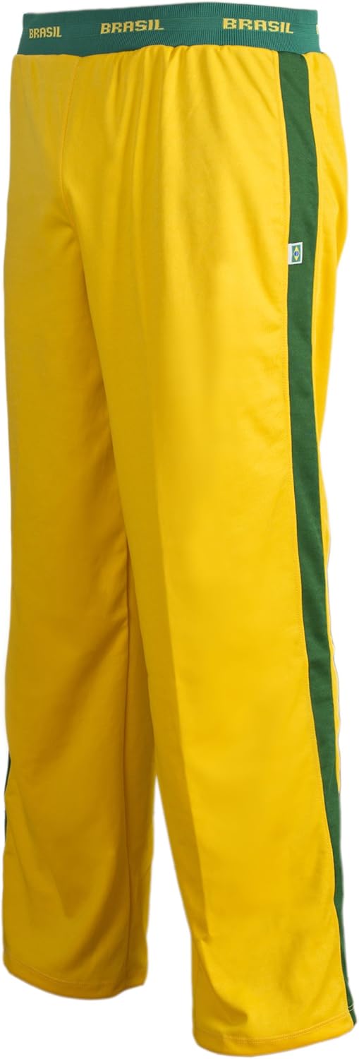 Unisex Brazil Flag Green Yellow Capoeira Kids Youth Martial Arts Elastic Sport Trousers Pants