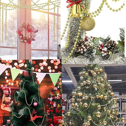 Miniatura 3 de KUPOO Cuentas de árbol de Navidad de 82 pies, cuentas artificiales de 0.236 in, guirnalda de cuentas de plástico para decoración de Navidad, boda,