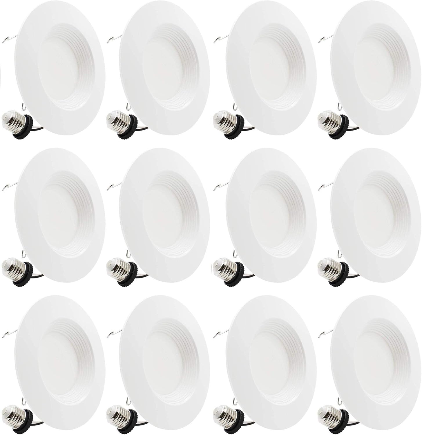 One-Day Sale: Up to 50% Off 5/6” Inch LED Recessed Lighting Dimmable Retrofit Downlight Bulb Fixture 12 Watt = 100 Watt White Round Trim Baffle JA-8 Energy Star UL (Baffled, 2700K/Soft, 12 Pack) Super Deal Product 5/6” Inch LED Recessed Lighting Dimmable Retrofit Downlight Bulb Fixture 12 Watt = 100 Watt White Round Trim Baffle JA-8 Energy Star UL (Baffled, 2700K/Soft, 12 Pack)