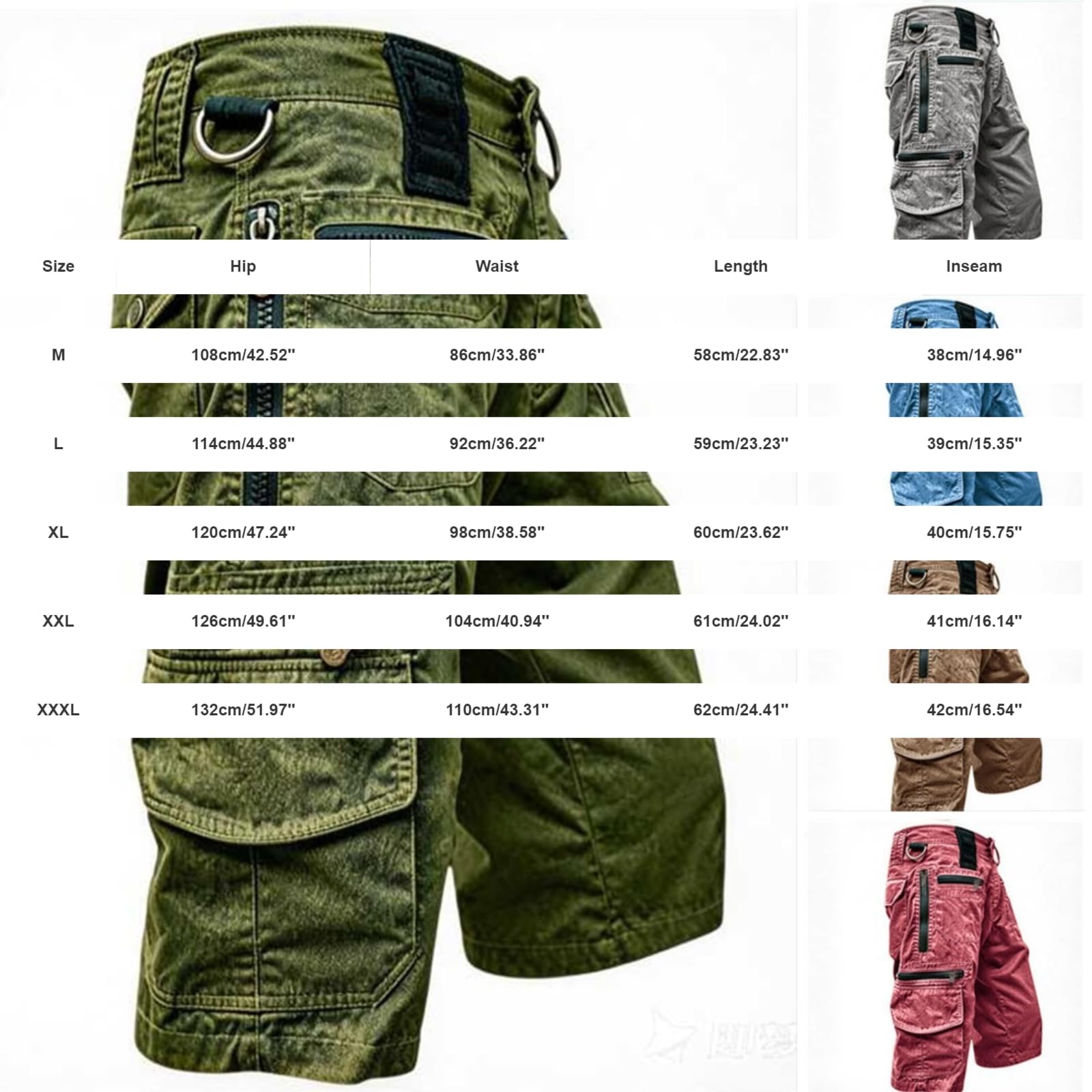 Sommerliche Herren Shorts Used Denim Mit, Lässig, 12,7 cm Jogging Shorts Herren Reißverschluss Jeans Kurze Chino Hose Hosen Baumwolle Lederhose Kurz Golf Cargohose Sommer Sommerhose
