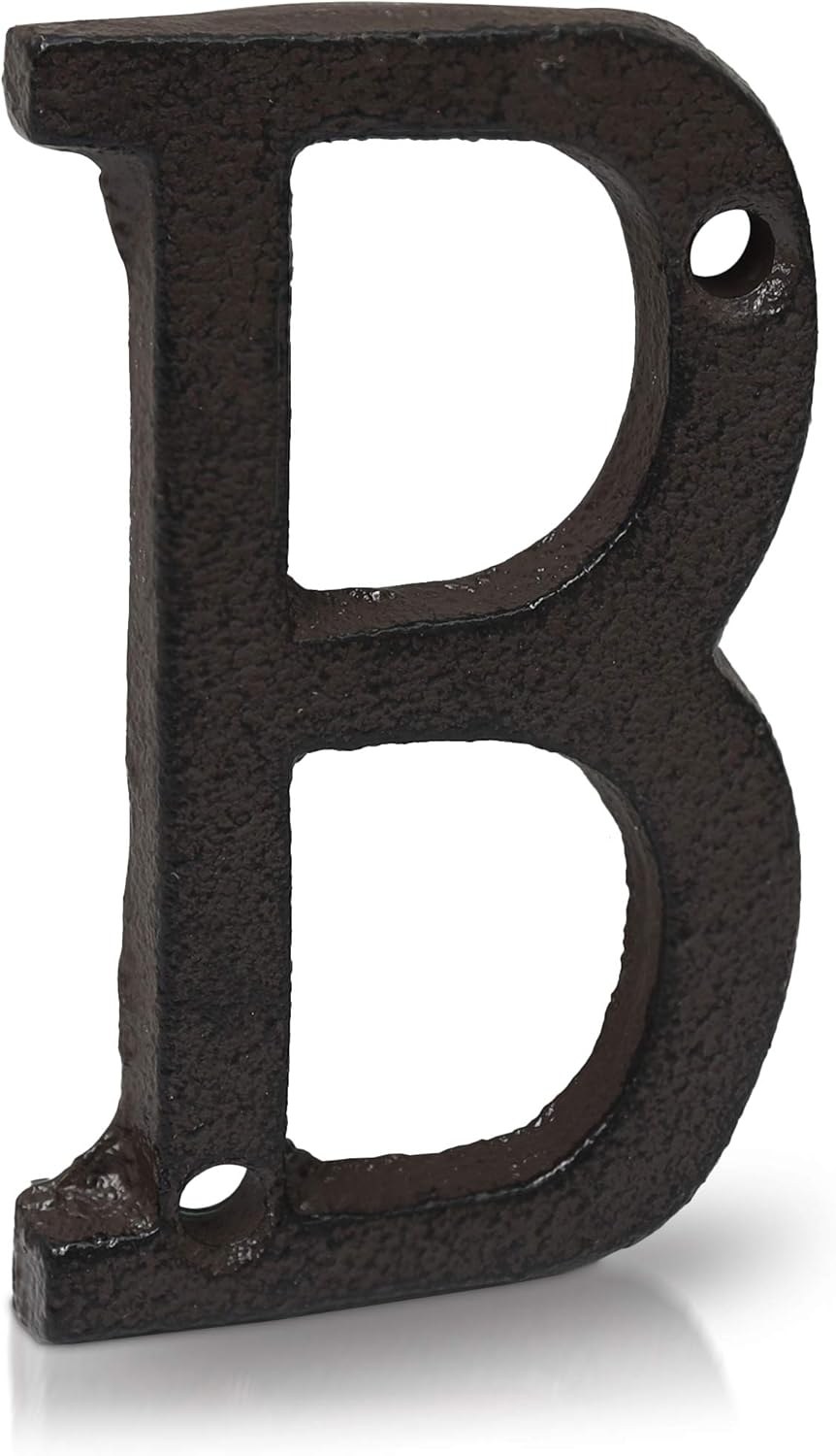 Basic Fundamentals 3-Inch Cast Iron Letters for Wall and Mailbox - Letter B - Industrial Design Mailbox Letters for Address Sign and House Decor - Black Brown