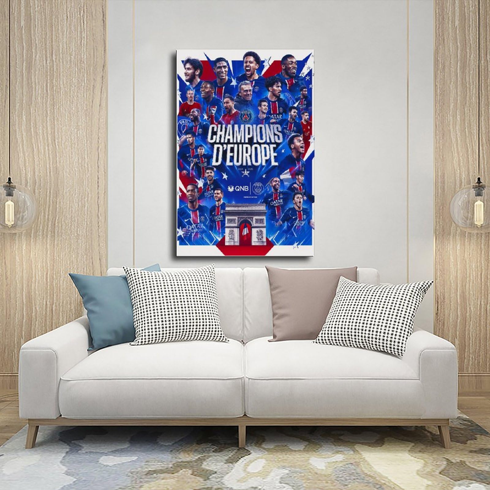 Poster Sur Toile PSG UCL 2025 - Marquinhos Capitaine - Déco Chambre, Bureau - 30 X 45 Cm, Impression Haute Qualité