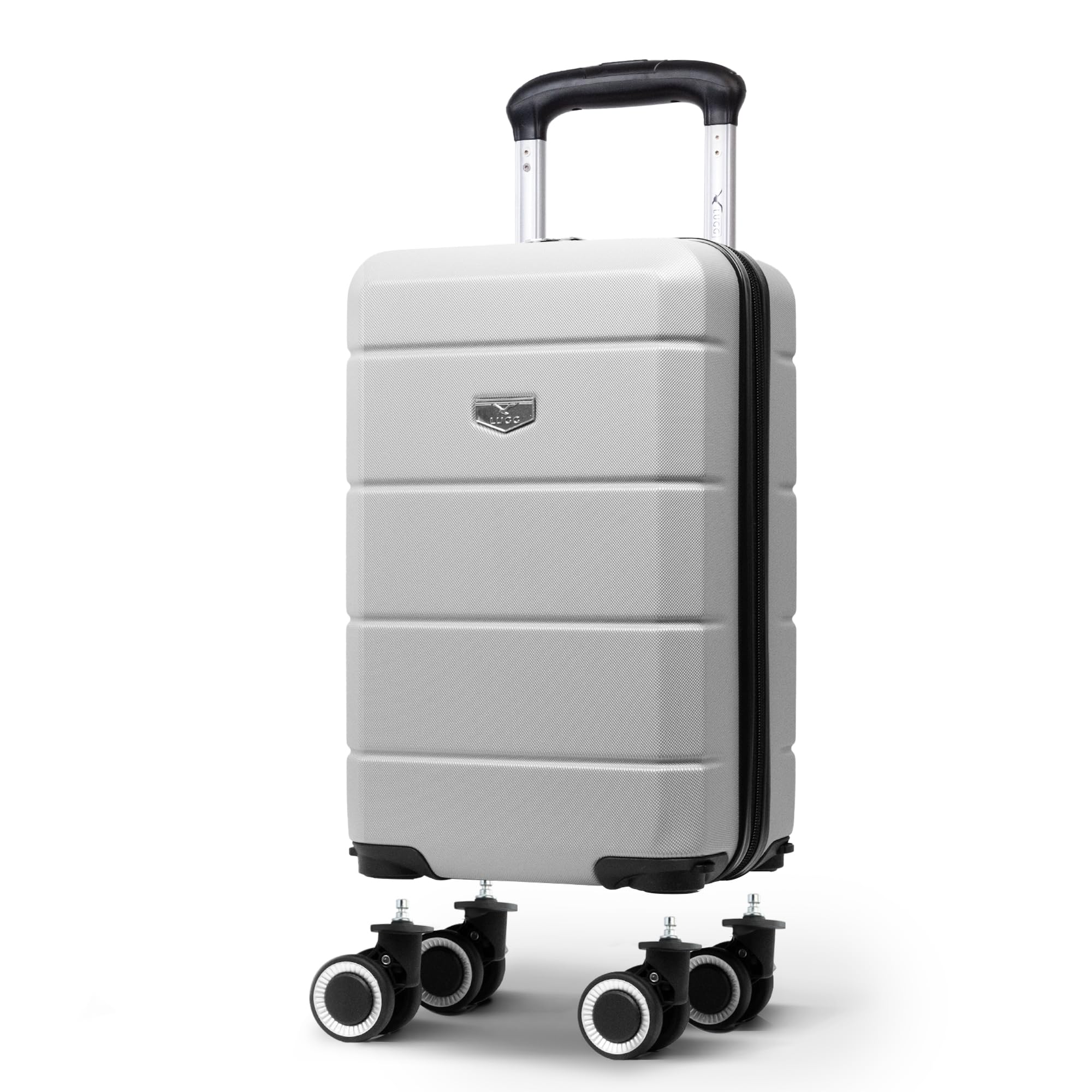 LUGG - Jetset 40cm Suitcase - 40x30x20cm- Ryanair Compatible - Underseat Size - Hard Shell ABS - Spinner & Removable Wheels - Lightweight Travel Luggage- Cream/Brown — view 150