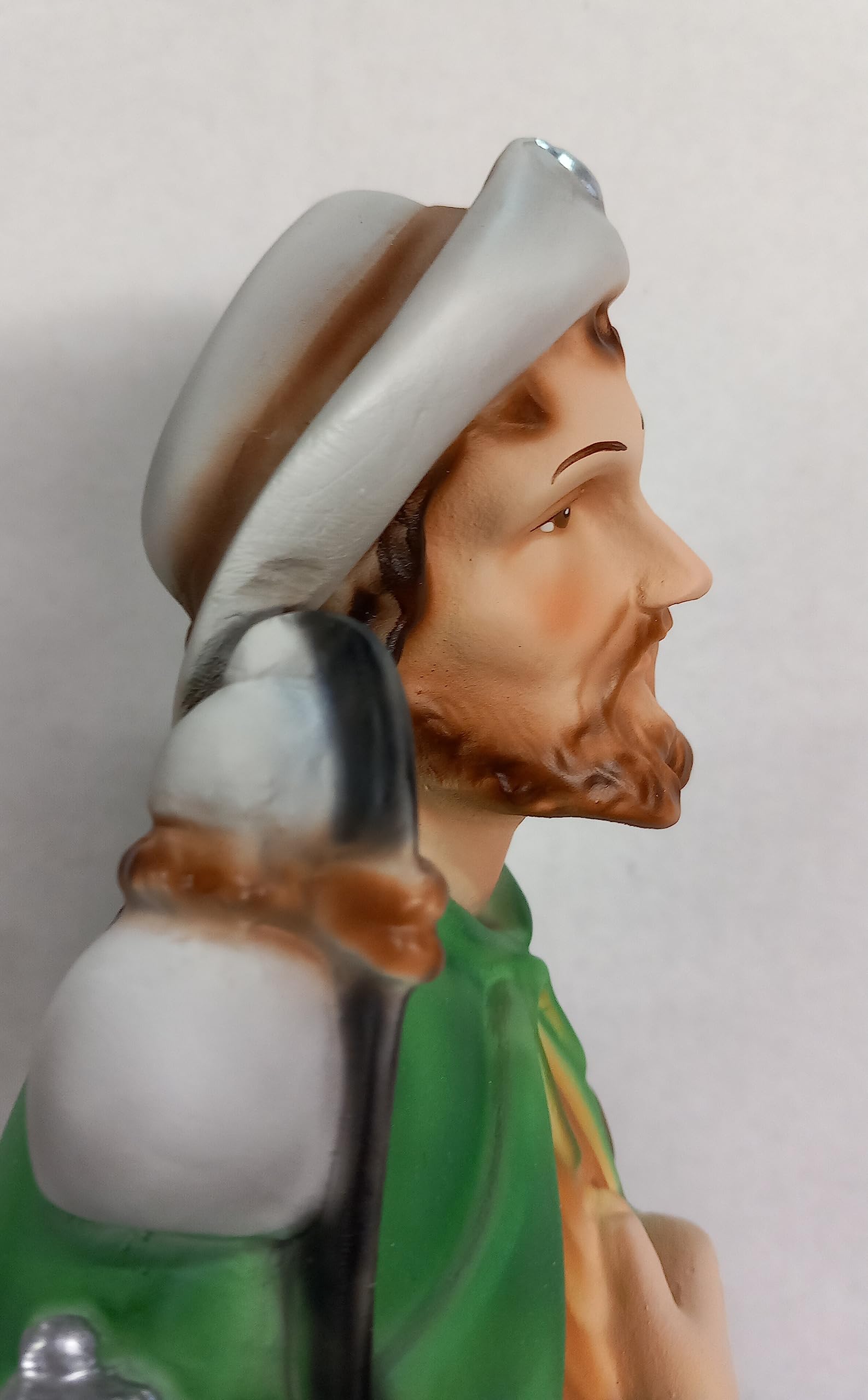 Generico ArteSacraCaravaggio Statua di San Rocco di Montpellier, cm 45 (17,71 inches) in resina decorata a mano di produzione artigianale italiana