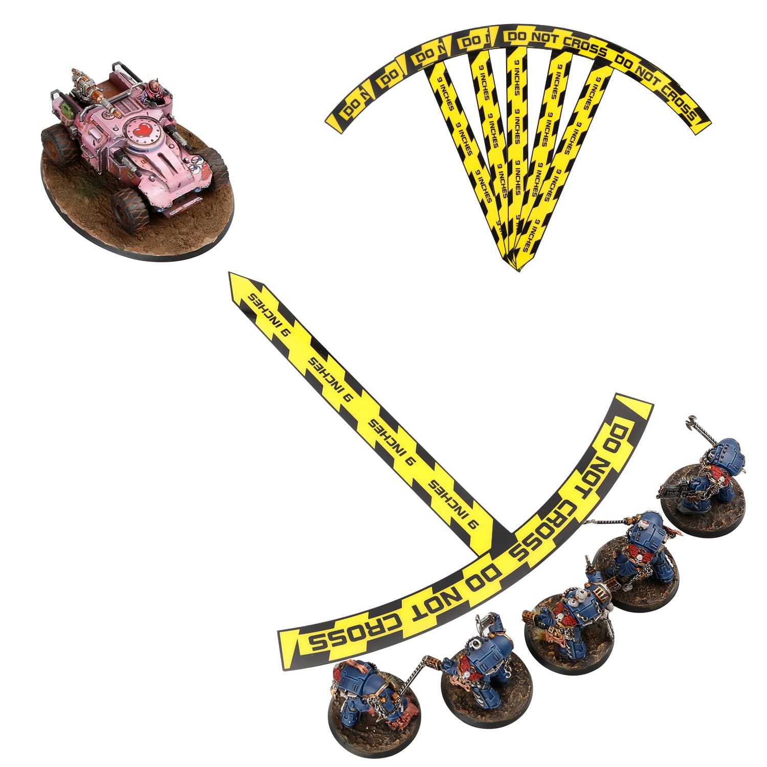 Jucoci 9 Inches Ruler Compatible with Wargames WH40K (Miniaure Not Included)