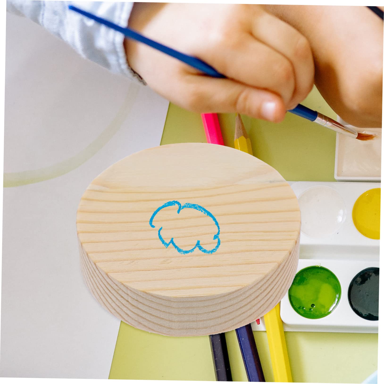 OSALADI 10 Holzscheiben Rund Rohlinge zum Basteln und Bemalen Sicher für Kinder 10 Stück Packung für Selbstgemacht Projekte und Hochzeitsdeko
