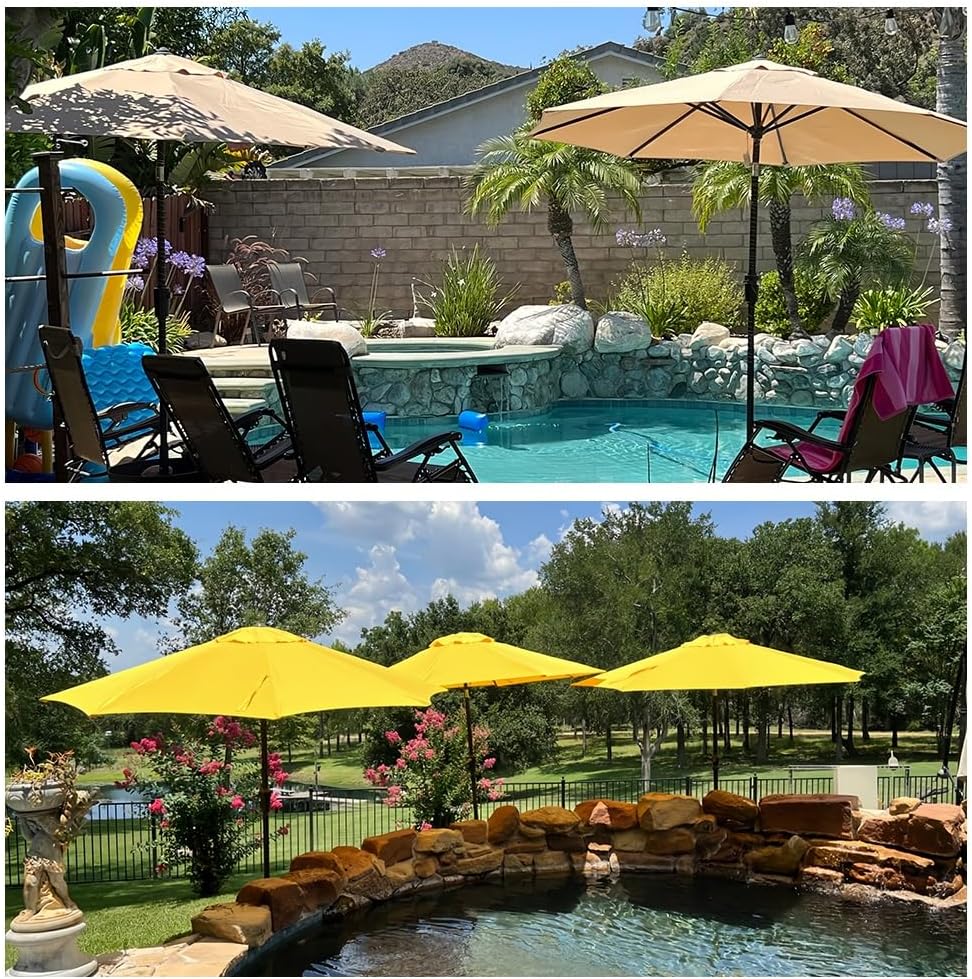 6/8 Ribs Fabric Umbrella Replacement Canopy, Parasol Fabric, Market Table Umbrella Replacement Canopy Cover, Parasol Top for Patio, Yard, Garden, Pool, Beach