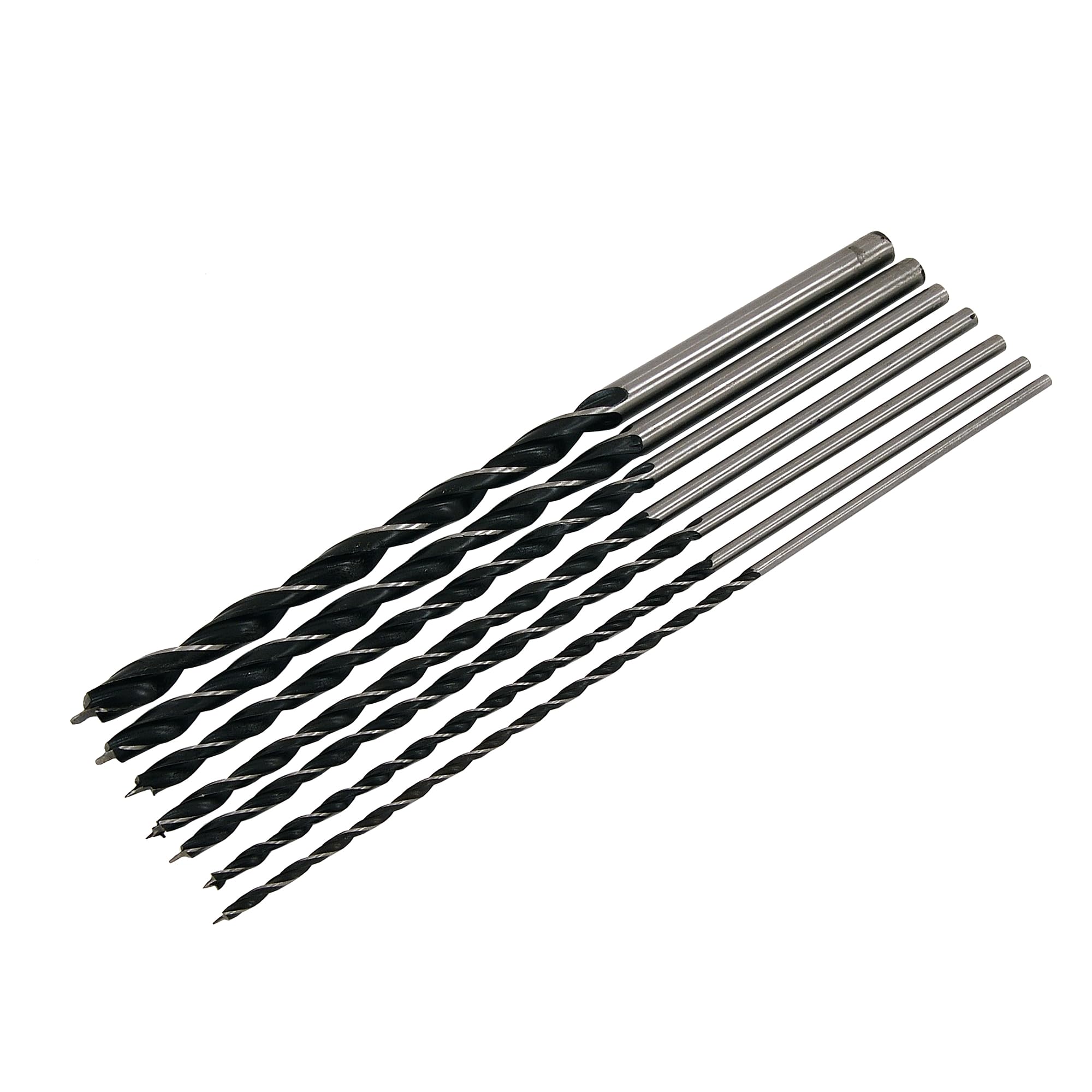 Neilsen CT3651 7pc Wood Drill Set - 4, 5, 6, 7, 8, 10, 12mm | 300mm Long | Ideal for Wood Working Applications
