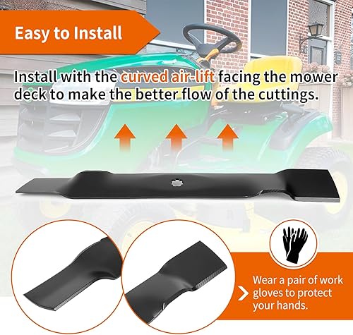 Miniatura 4 de GX22151 Cuchillas de cortacésped para John Dee re 42 pulgadas, cuchillas de acolchado GY20850 para tractor de césped JD 102 115 125 135 D100 D110