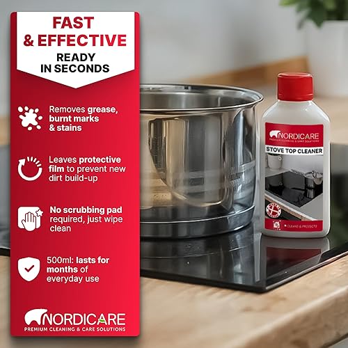 Miniatura 5 de Nordicare Limpiador de vitrocerámica para estufas, limpiador de placas de inducción, esmalte y protector para uso diario, no necesita almohadilla