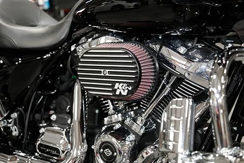 Miniatura 2 de K&N Sistema de admisión de aire frío: Filtro de aire de alto flujo, aumento del rendimiento y aceleración: Compatible con Harley Davidson 2001-2017: