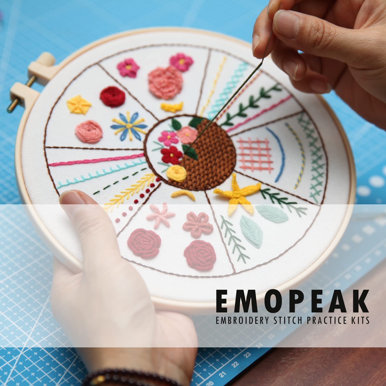 Snapklik.com : Emopeak 3 Sets Beginners Embroidery Stitch Practice Kit ...