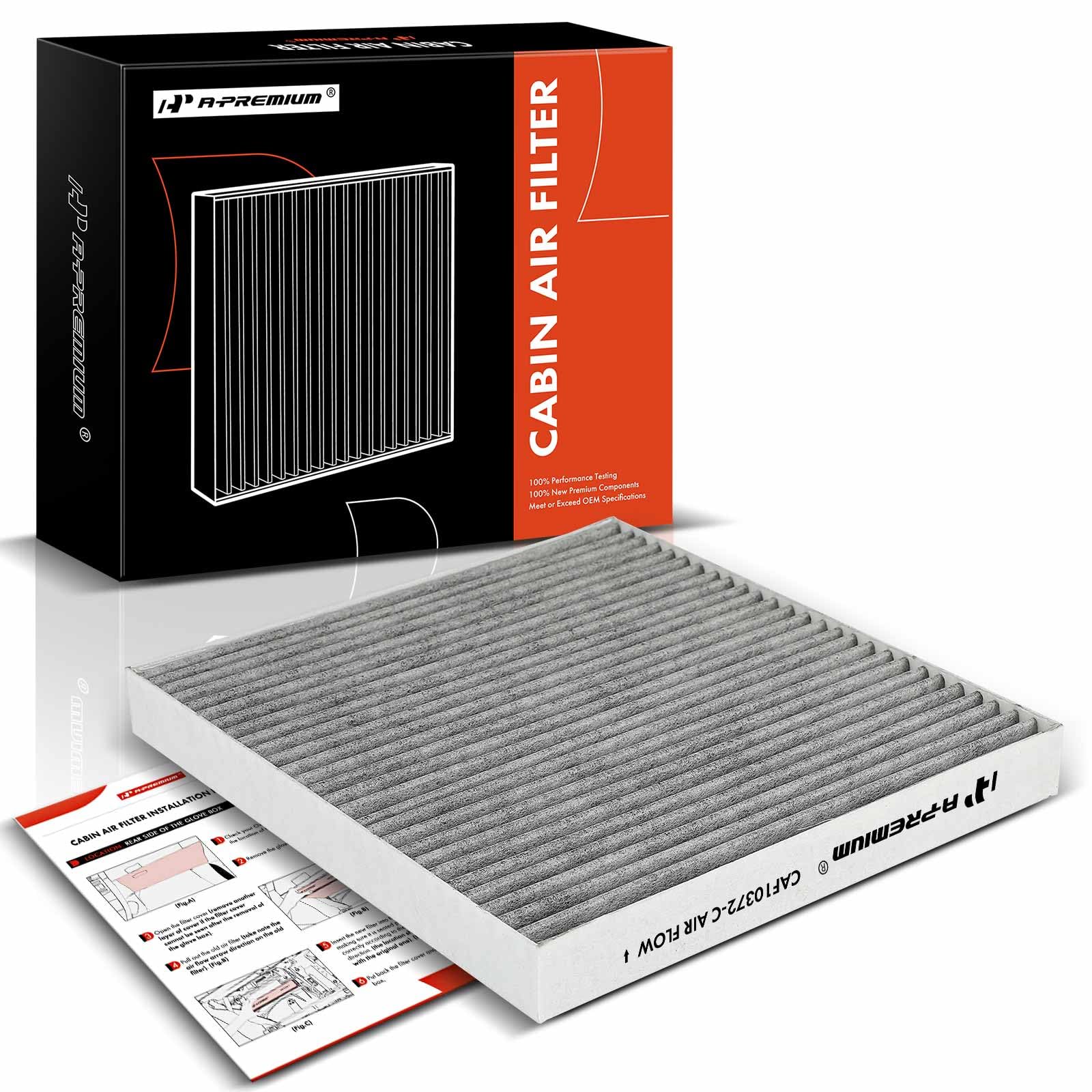 A-PremiumCabin Air Filter with Activated Carbon Compatible with Mazda 6 2003 2004 2005 2006 2007 2008, 2.3L 3.0L, Replace# EG2161P11, GK3J61148