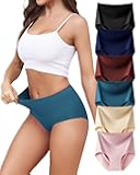 Women's High Waist Seamless Underwear - No Show Hipsters Panties with Full Coverage Briefs (6-Pack, Mixed colors)