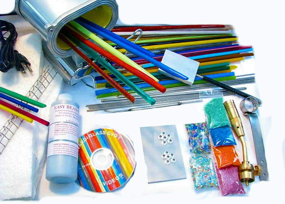 Devardi Glass Lampwork, Beadmaking, Glass Blowing, COE 104 Starter Kit - Elite Kit