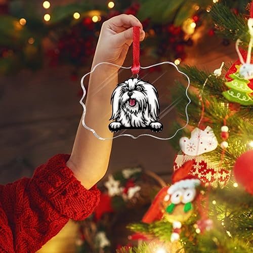 Miniatura 10 de Adorno de regalo para dueño de mascotas, adorno acrílico de Navidad de Presa Canario, adorno de Navidad para amante de perros, mamá, adornos de